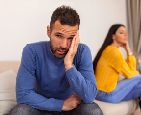 Couple Arguing On The Couch
